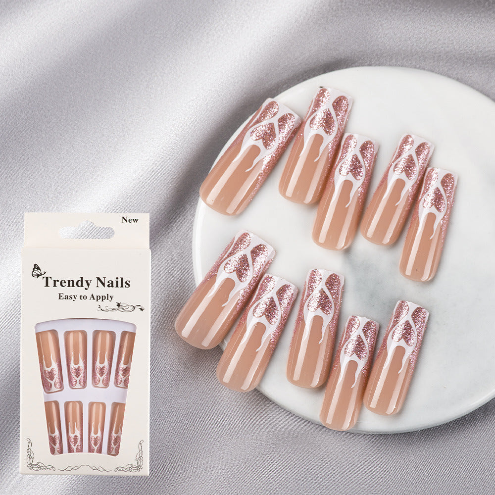 Wholesale Flame Heart Square Plastic Nail Stickers